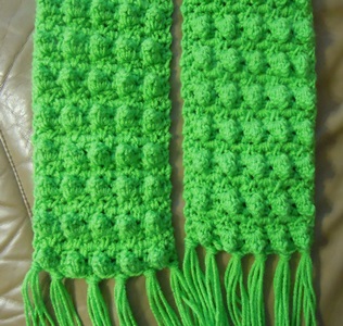 scarf crochet pattern double sided popcorn stitch
